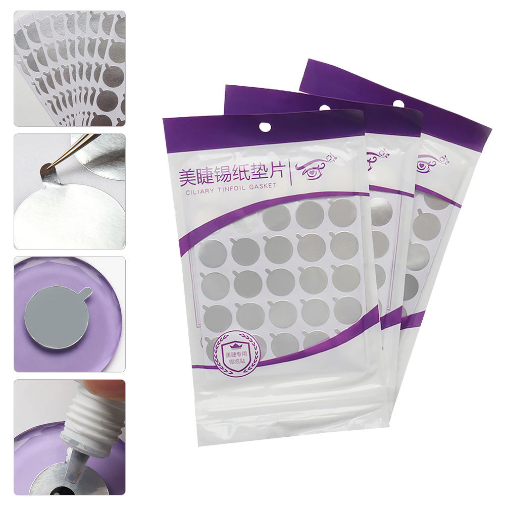 Eyelash Extension Process - 3Packs Eyelash Glue Pads Tin Foil