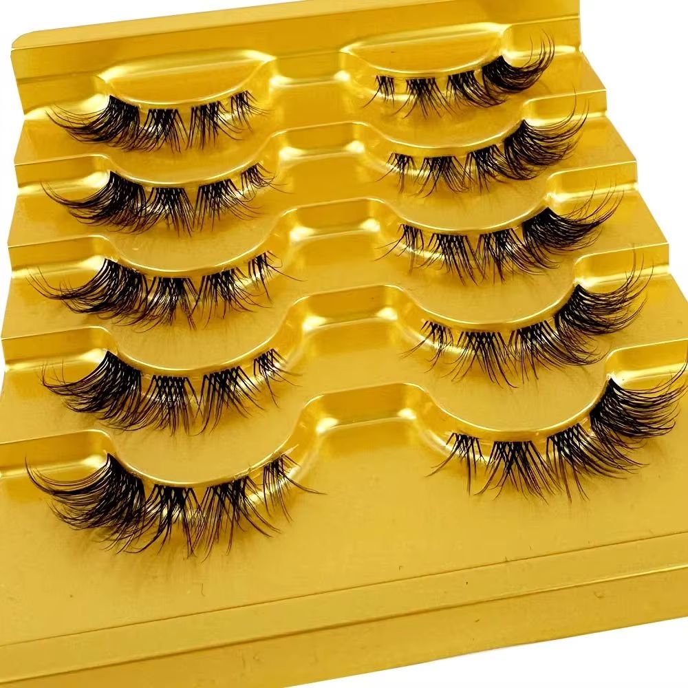 Eyelash Extension For Big Eyes - 5pairs Mink Eyelashes Invisible Band Lash