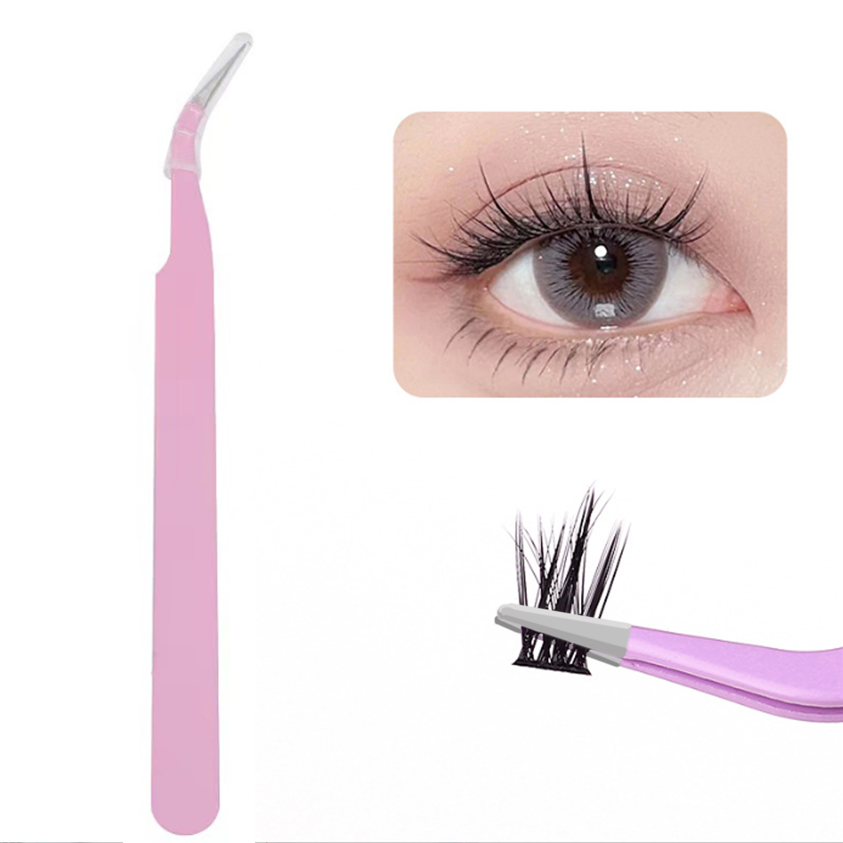 Eyelash Extension Process - Precision False Eyelash Tweezers With Fine