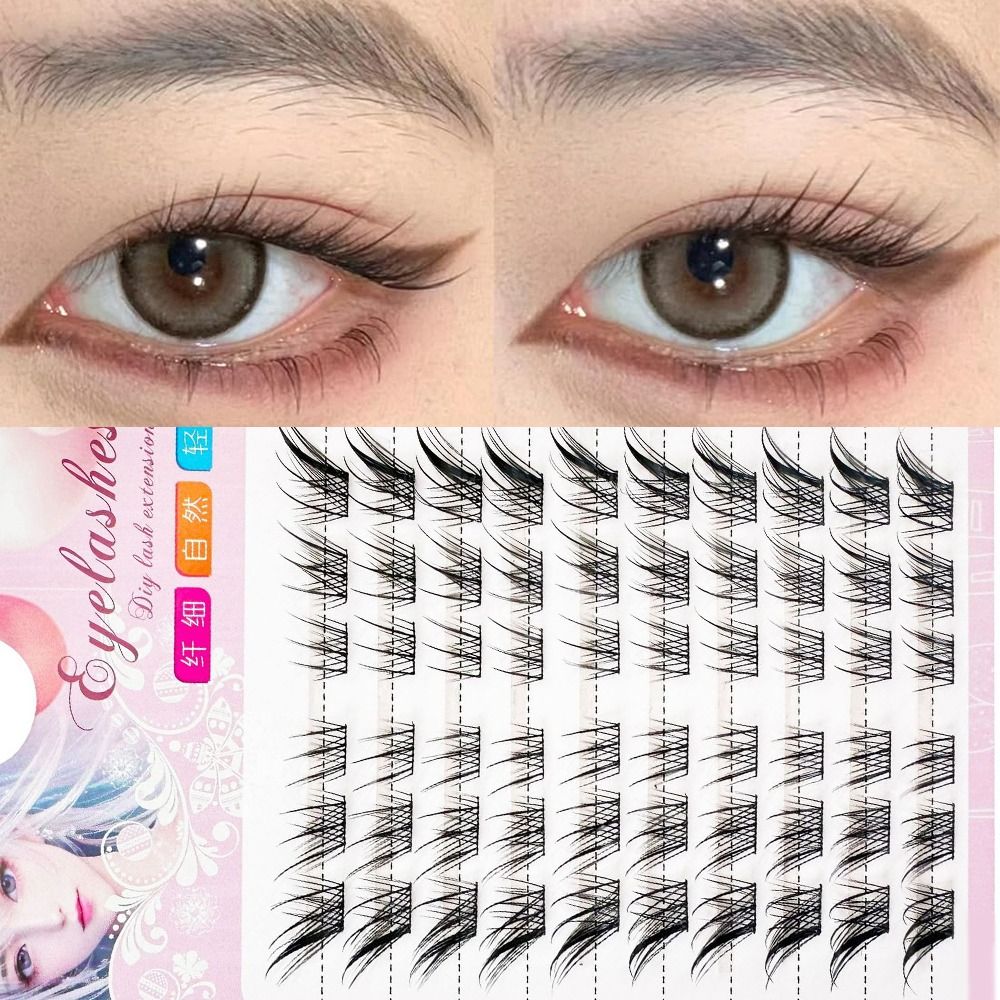 Eyelash Extension Anime - 3D Cat Eye Clusters Lashes Natural