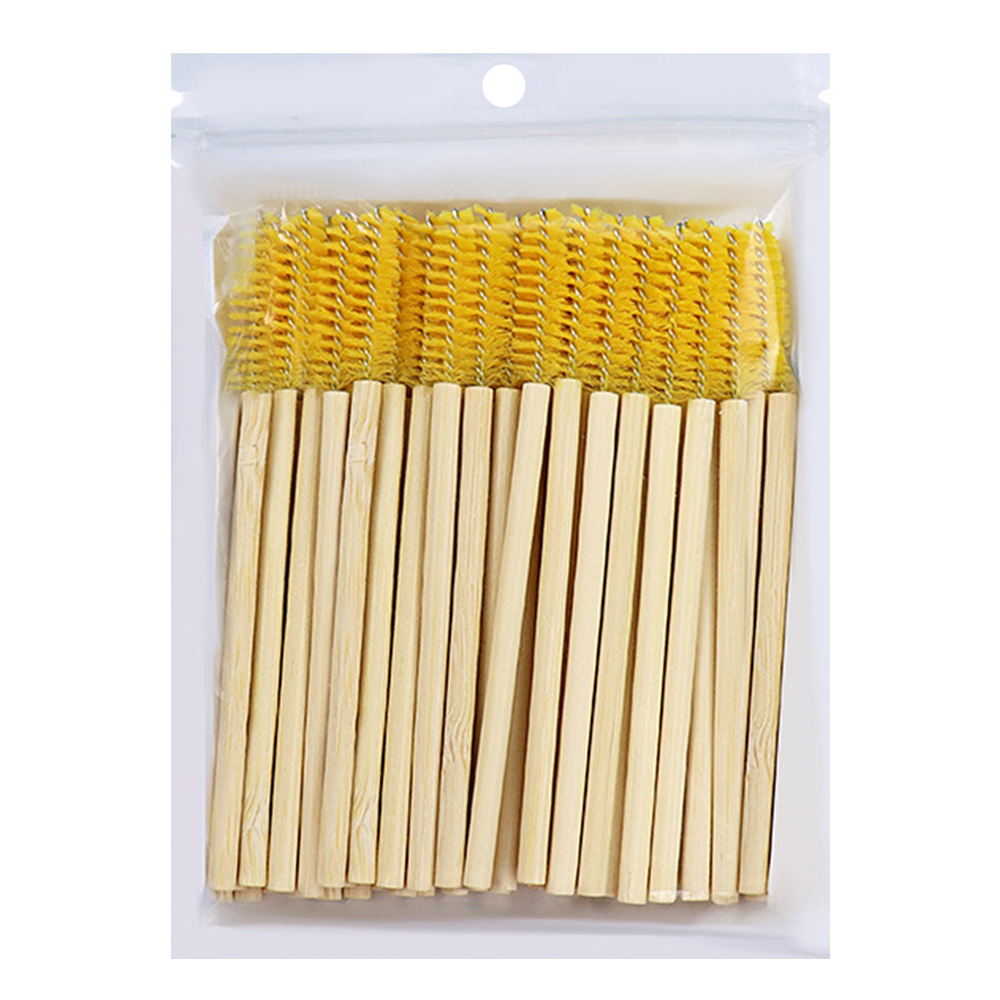50Pcs Bamboo Handle Eyelash Br - Eyelash Extension Vendor ulasan dan harga