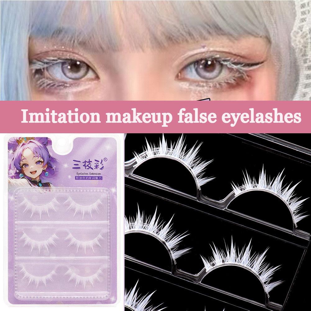 White False Eyelashes Cosplay  - Eyelash Extension Anime ulasan dan harga