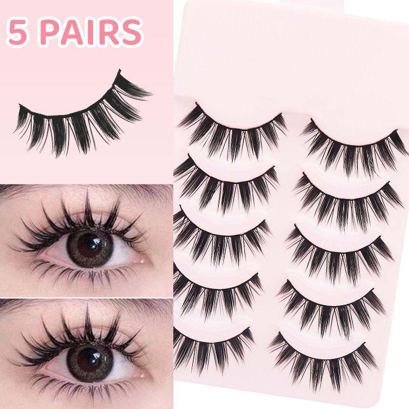 DINGSEN 5 Pairs Manga Lashes E - Eyelash Extension Anime ulasan dan harga