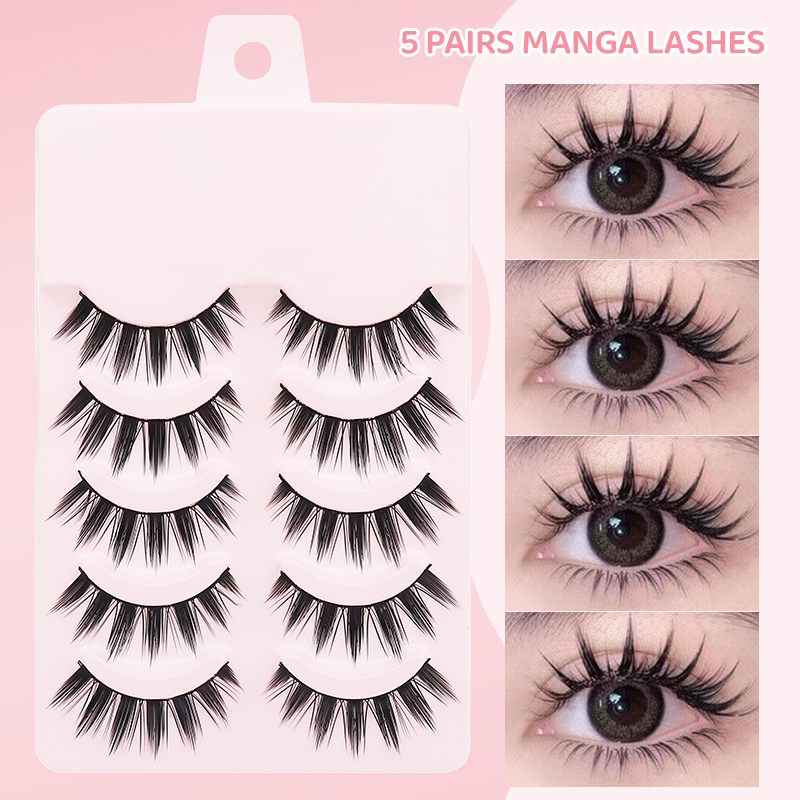 DINGSEN 5 Pairs Manga Lashes E - Eyelash Extension Anime ulasan dan harga